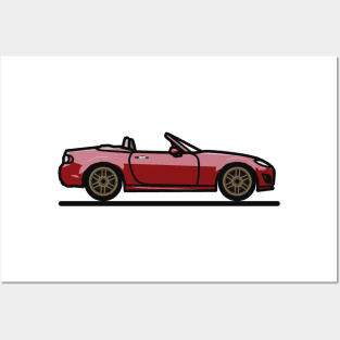 Mazda Miata MX-5 NC (Mk3) Red Gold wheels Posters and Art